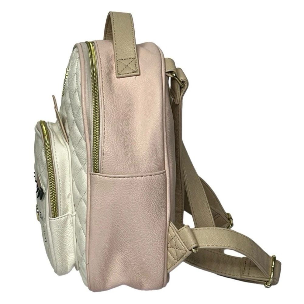 Betsey Johnson Pink White Quilted Cat‎ Heart Small Backpack - Picture 4 of 10
